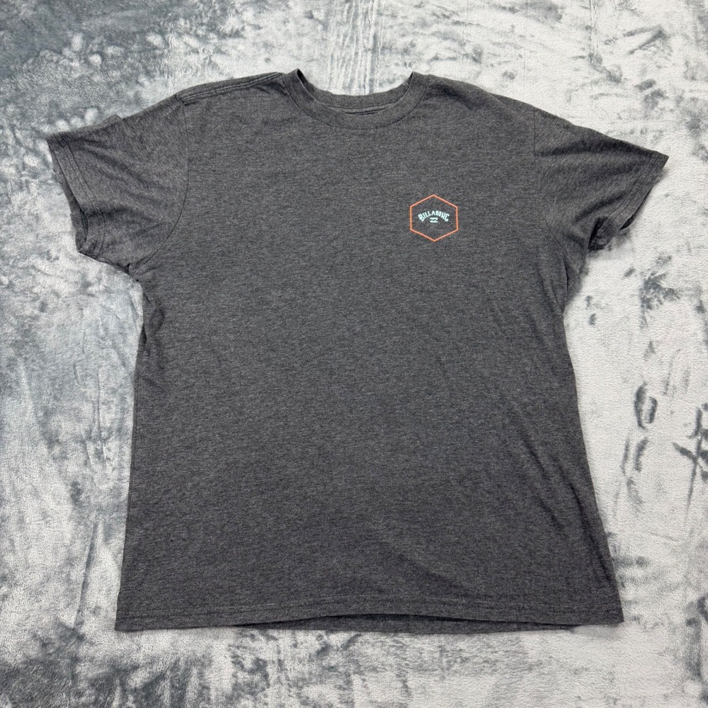 Billabong Mens Premium Graphic T-Shirt Charcoal Gray Heather Logo Tee Size M - Picture 4 of 5